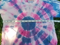 Image 4 of Upcycled tie-dye Adidas T-shirt 'Eye of the Lotus', Size S