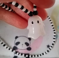 Image 2 of Adorable "Ghost of You" My Chemical Romance Inspired Black and White Ghost Choker