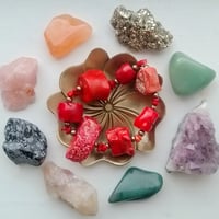 Image 1 of Red Coral Root Chakra Bracelet