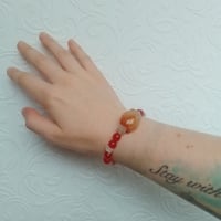 Image 2 of Carnelian and Clear Quartz Bracelet