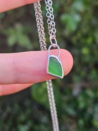 Image 1 of Dainty Cornish Seaglass Necklace - Green 