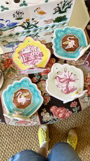 Image of Silver Lustreware Wall Sconce - Swan