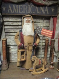 Image 1 of #3.... Olde Thyme Liberty Santa ~ Rocking  Horse~ 