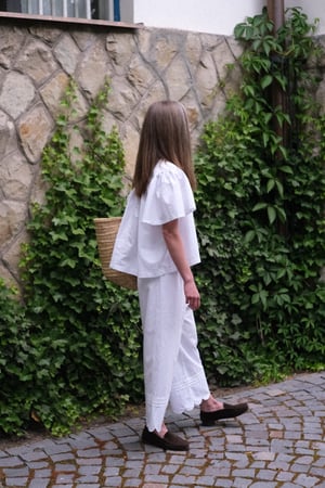 Image of EDMUNDA White Cotton Blouse