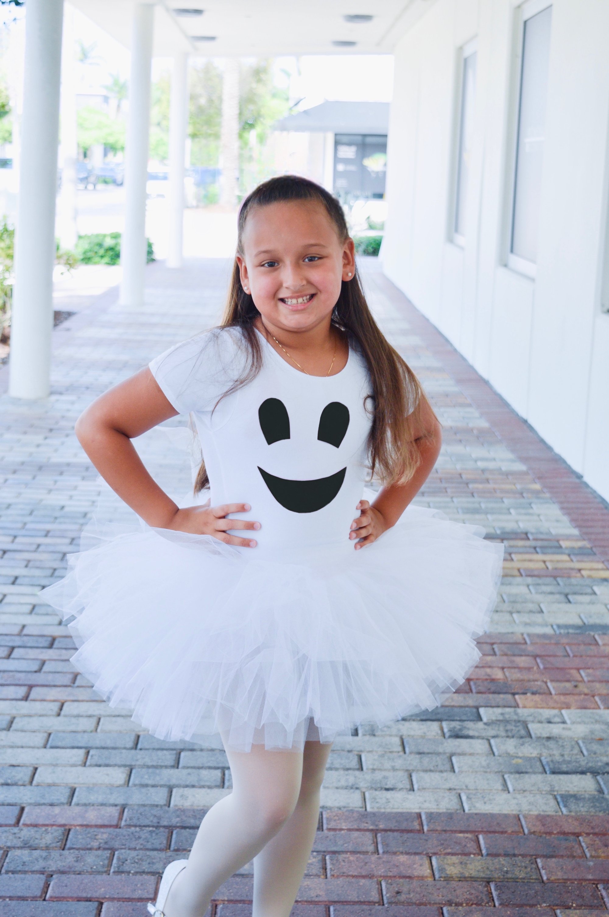 Ghost Tutu Bodysuit Leotard Girl's Halloween Costume Tulle Spooky