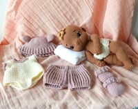 Image 5 of Brown Crochet Baby Doll – Soft Amigurumi Toy with Removable Clothing