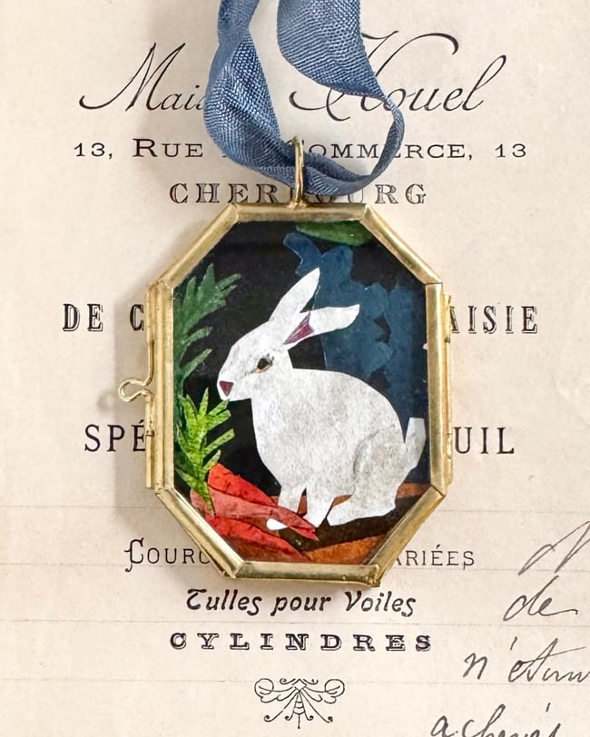 Classical Rabbit ~ giclée print in classic gold