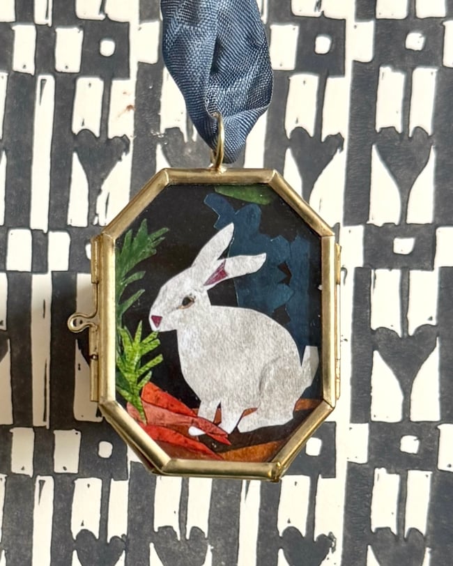 Classical Rabbit ~ giclée print in classic gold