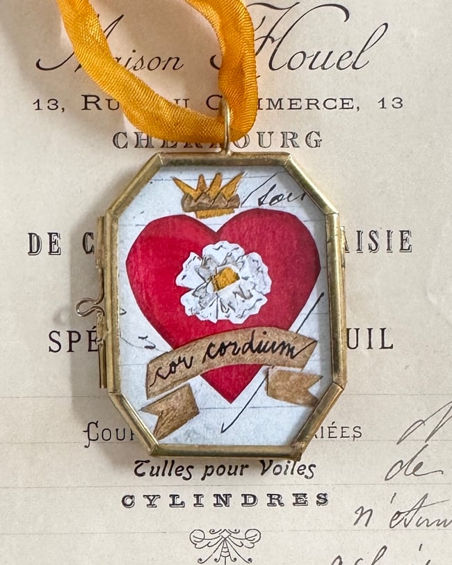 Cor Cordium ~ giclée print in classic gold