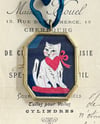 Kitty Love ~ giclée print in classic gold