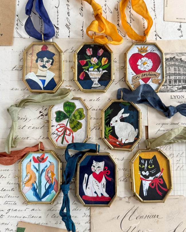 Love Birds ~ giclée print in classic gold