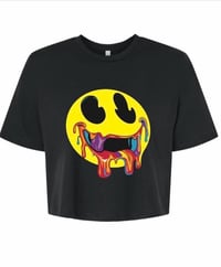 Image 1 of Trippy Smiley Crop T
