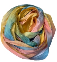 Image 3 of Ready To Ship! 10YD. KITE TAIL HAND DYED SARI SILK RIBBON BY COLOR BURST SILK