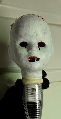 Image 3 of Horror Creepy Porcelain Doll Head LED Nightlight OOAK Halloween Art Scary Oddities 