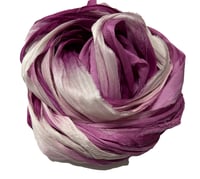 Image 1 of Ready To Ship! 10YD. GRAPE OMBRE HAND DYED SARI SILK RIBBON BY COLOR BURST SILK