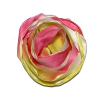 Image 1 of Ready To Ship! 10YD. SPRING BLOOMS HAND DYED SARI SILK RIBBON BY COLOR BURST SILK