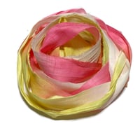 Image 5 of Ready To Ship! 10YD. SPRING BLOOMS HAND DYED SARI SILK RIBBON BY COLOR BURST SILK