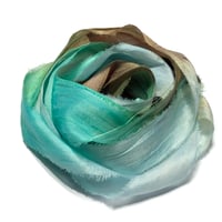 Image 2 of Ready To Ship! 10YD. SEA TURTLE HAND DYED SARI SILK RIBBON BY COLOR BURST SILK