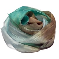Image 3 of Ready To Ship! 10YD. SEA TURTLE HAND DYED SARI SILK RIBBON BY COLOR BURST SILK
