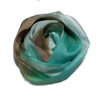 Image 4 of Ready To Ship! 10YD. SEA TURTLE HAND DYED SARI SILK RIBBON BY COLOR BURST SILK