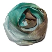 Image 5 of Ready To Ship! 10YD. SEA TURTLE HAND DYED SARI SILK RIBBON BY COLOR BURST SILK