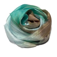 Image 6 of Ready To Ship! 10YD. SEA TURTLE HAND DYED SARI SILK RIBBON BY COLOR BURST SILK