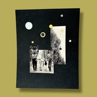 SALE - A Walk in the Park - OOAK - Original Collage - Absurd Cat Collage 