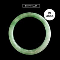 Image 1 of Strong Green Genuine Jade Bangle Size S