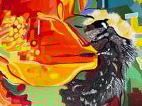 Image 4 of Bee in Poppy, original painting