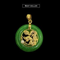 Image 1 of 10 K Kowloon Dragon  Center Pendant  With Pearl