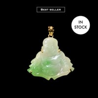 Image 1 of 14K Marbled Guangdong Smiling Buddha Pendant 