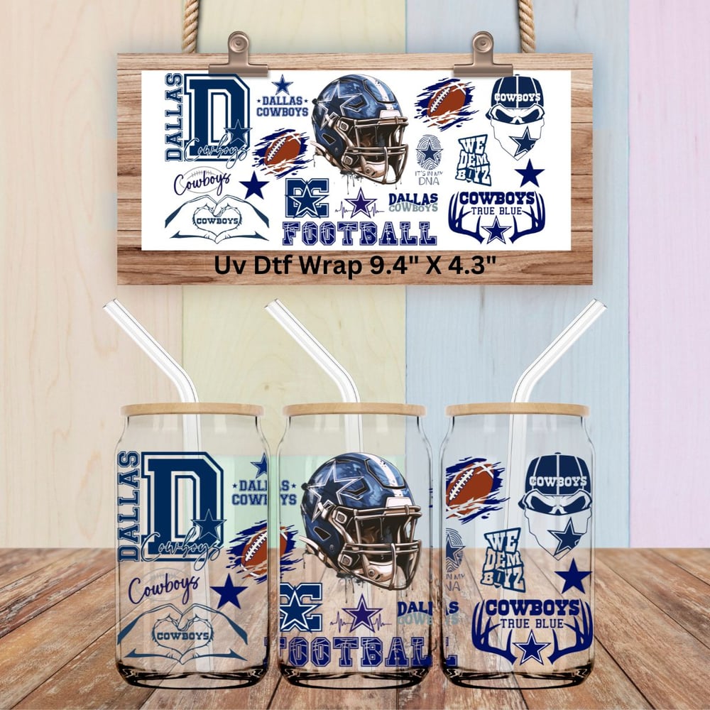 Image of Dallas Cowboys Football Uv Dtf Wraps or Decal Choice of 4