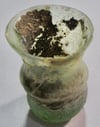 ROMAN MINIATURE GLASS/VIAL 2 1/2 INCHES TALL LOVELY PATINA TRANSLUCENT GLASS