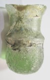 ROMAN MINIATURE GLASS/VIAL 2 1/2 INCHES TALL LOVELY PATINA TRANSLUCENT GLASS