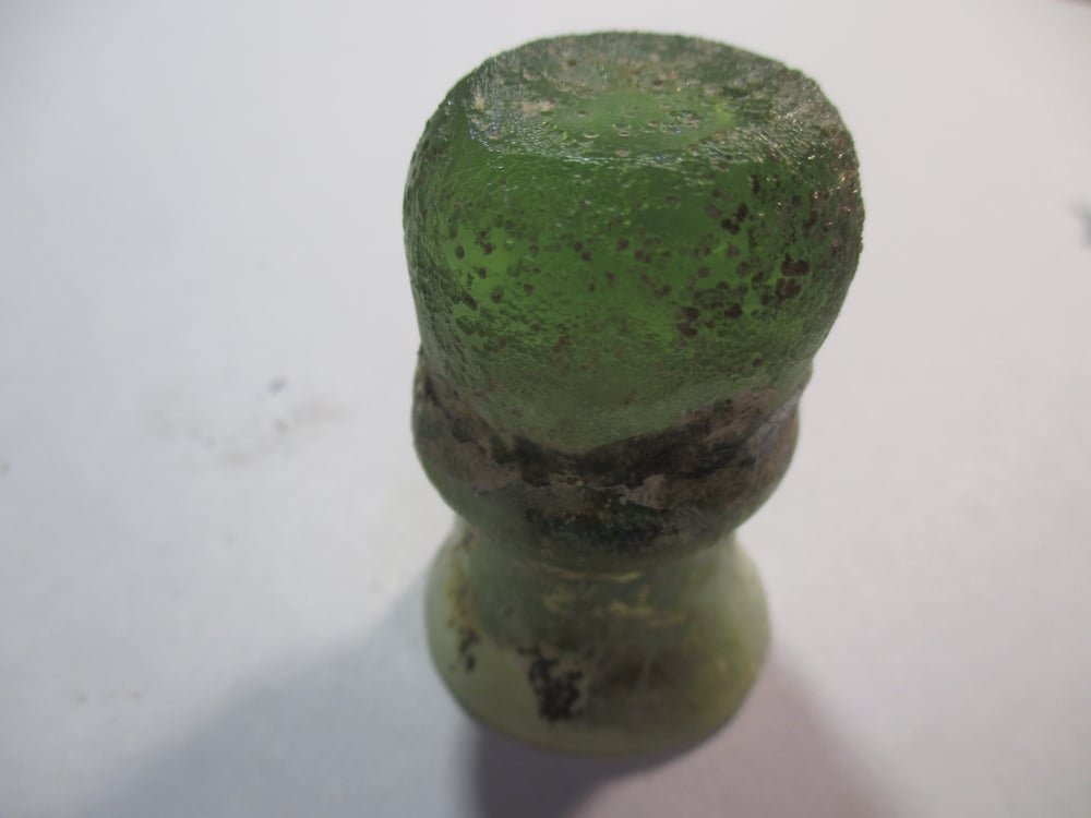 ROMAN MINIATURE GLASS/VIAL 2 1/2 INCHES TALL LOVELY PATINA TRANSLUCENT GLASS