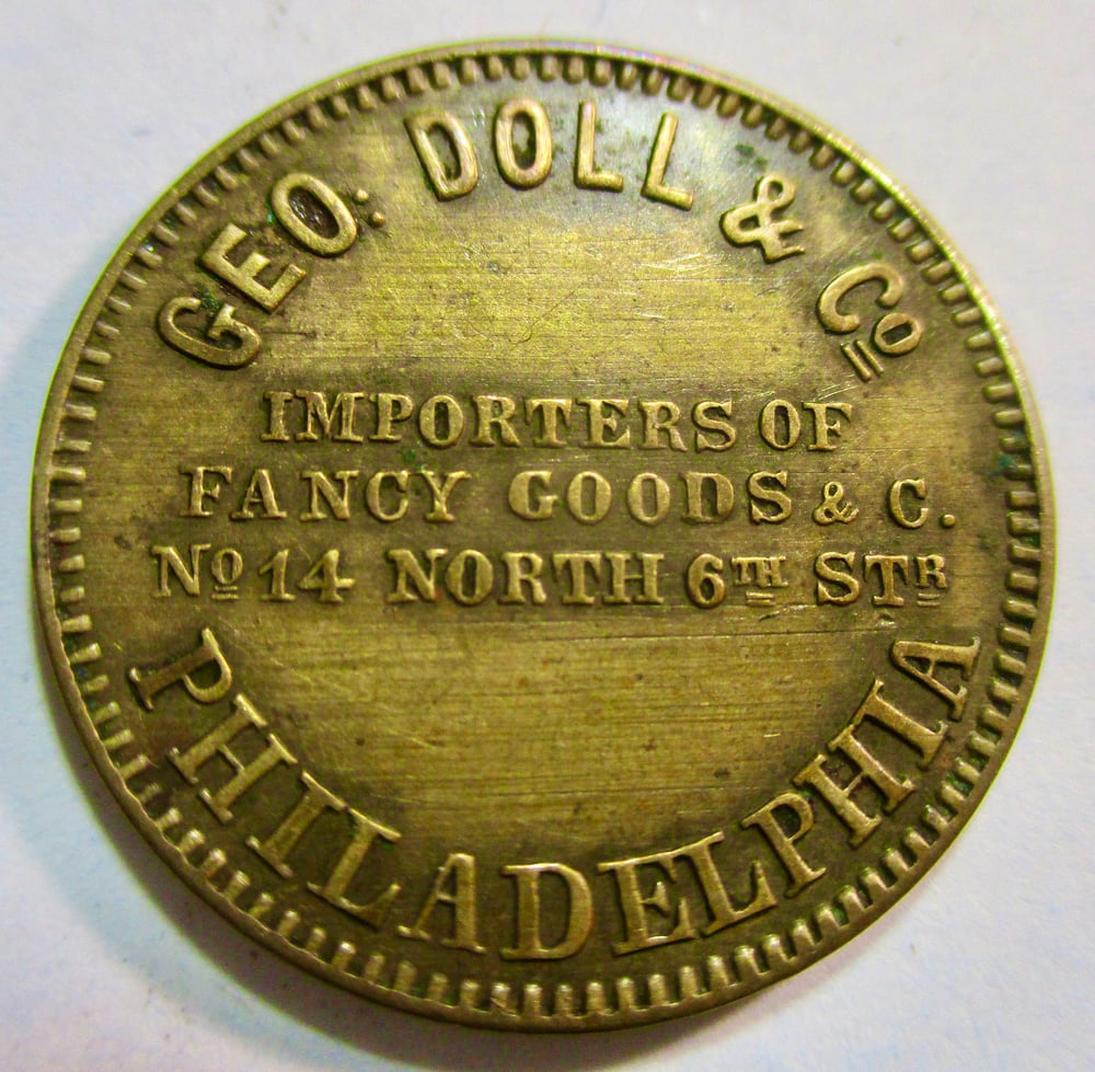 19TH CENTURY CIVIL WAR ERA STORE CARD ADVERTISING TOKEN--UNLISTED 