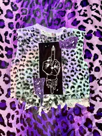 Image 2 of Neon Cheetah Middle Finger Tee