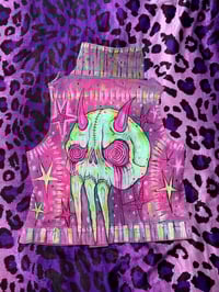 Image 1 of Neon Anxiety Skull Moto Vest