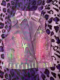 Image 2 of Neon Anxiety Skull Moto Vest