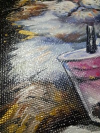 Image 4 of Kitty sippin' , 8"x8" original!