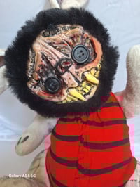 Image 7 of Folk Art Jointed Teddy Bear. Handmade Haunted Creepy Monster Doll Art Doll Bat