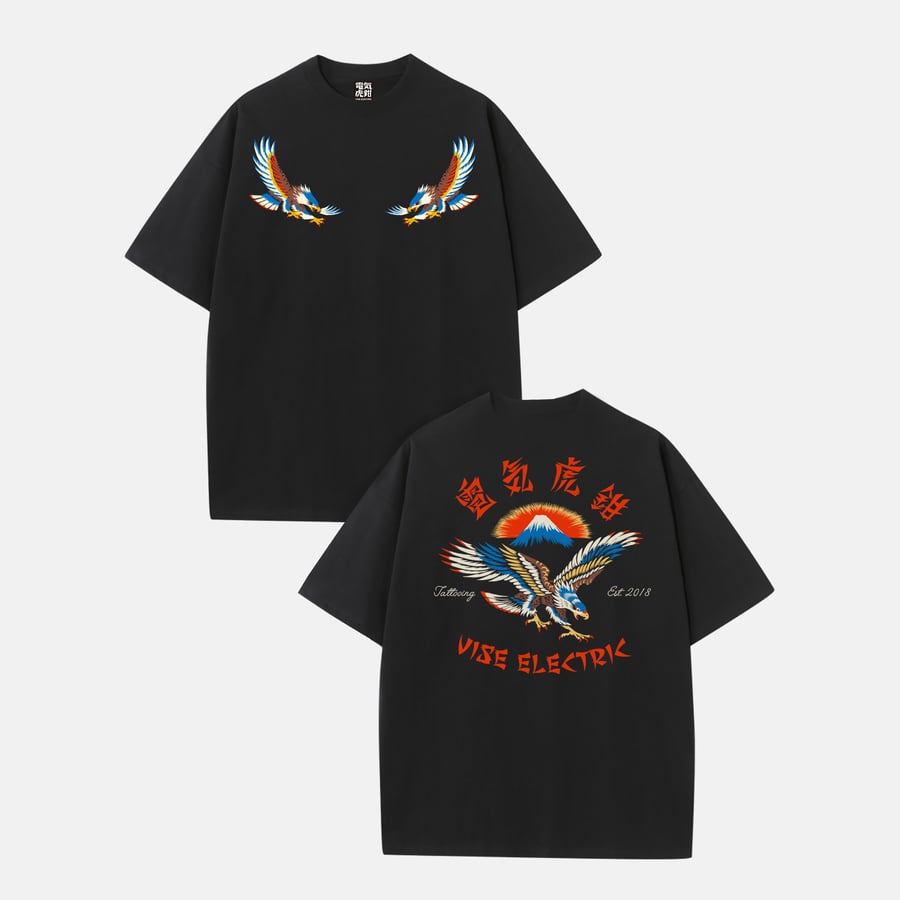 Image of Hong Kong Eagle Tattoo T-shirt black