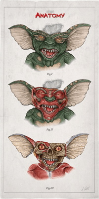 Image 1 of "STRYPE" head anatomy (limited ed. of 30 Giclèe wide print on fine art canvas)