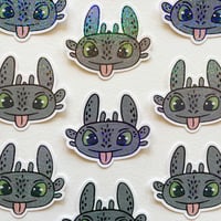 Image 2 of Cute Derpy Sparkly Toothless, vinyl sticker (limited-edition)