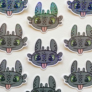 Image of Cute Derpy Sparkly Toothless, vinyl sticker (limited-edition)
