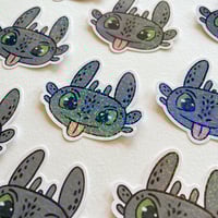 Image 3 of Cute Derpy Sparkly Toothless, vinyl sticker (limited-edition)