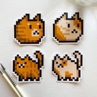 Image 1 of Pixel Cat Sticker Bundle, vinyl sticker