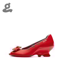 Image 2 of Red Detachable Anti-Theft Buckle Wedge Heels