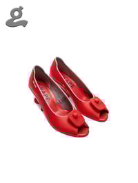Image 1 of Red Detachable Anti-Theft Buckle Wedge Heels