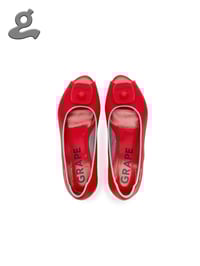 Image 3 of Red Detachable Anti-Theft Buckle Wedge Heels